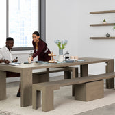 Aged Elm::Gallery::Aged Elm Transformer Table Shown with Removable Panels