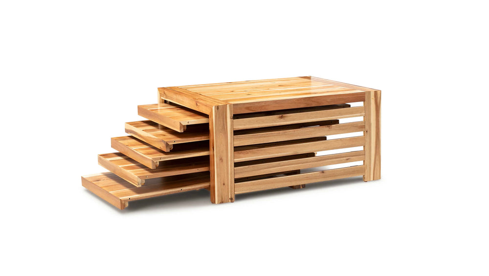 Australian Acacia::Gallery::Australian Acacia Transformer Table Shown with Removable Panels